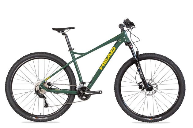 Horské kolo HEAD X-Rubi 1.5 29"  2026 green/yellow  SHIMANO ACERA 2x9, AIR vidlice s lock outem 