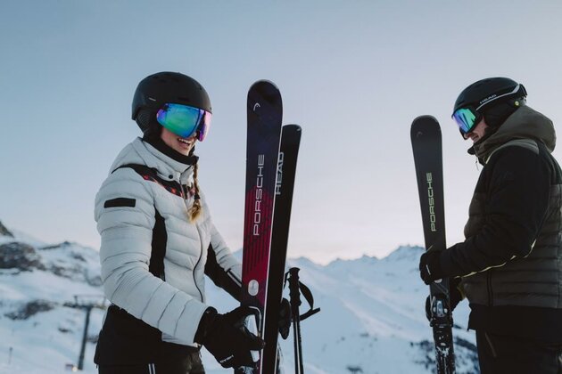 HEAD dámské lyže PORSCHE W + vázání PROTECTOR GW 13 (do 140 Kg) + skibag Porsche 24/25